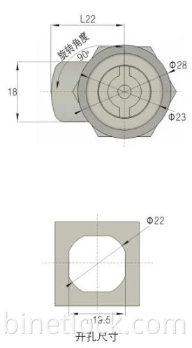 Serrure à came non verrouillable en alliage de zinc pour armoire d'équipement pour armoire Ms715